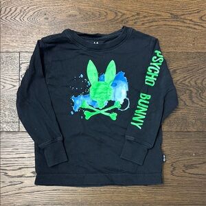 Psycho Bunny Kids Black and Green Graphic Tee